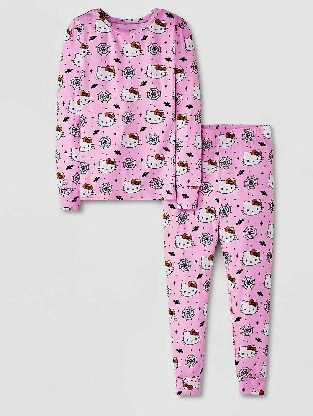 New Toddler Girls' 2pc Hello Kitty Long Sleeve Halloween Viscose Snug Fit Pajama